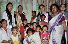 The First Lady of the State Smt Rita Rajkhowa, Chairperson Muskaan Welfare Society with children of the Shishu Grah (orphanage), Oju Mission and Muskaan Welfare members in the OWA Centre, Naharlagun on 23rd June 2015.